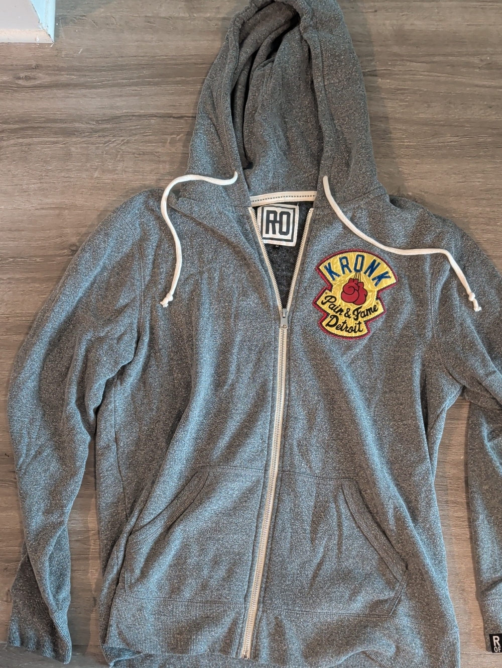 Roots Of fight Kronk Detroit Gray Zip-Up Hoodie